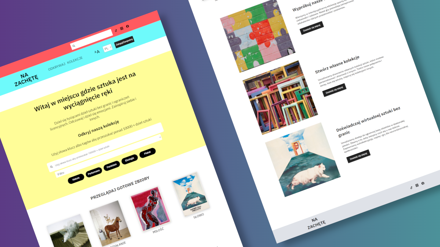 An illustrative print screen of the application with the home page.