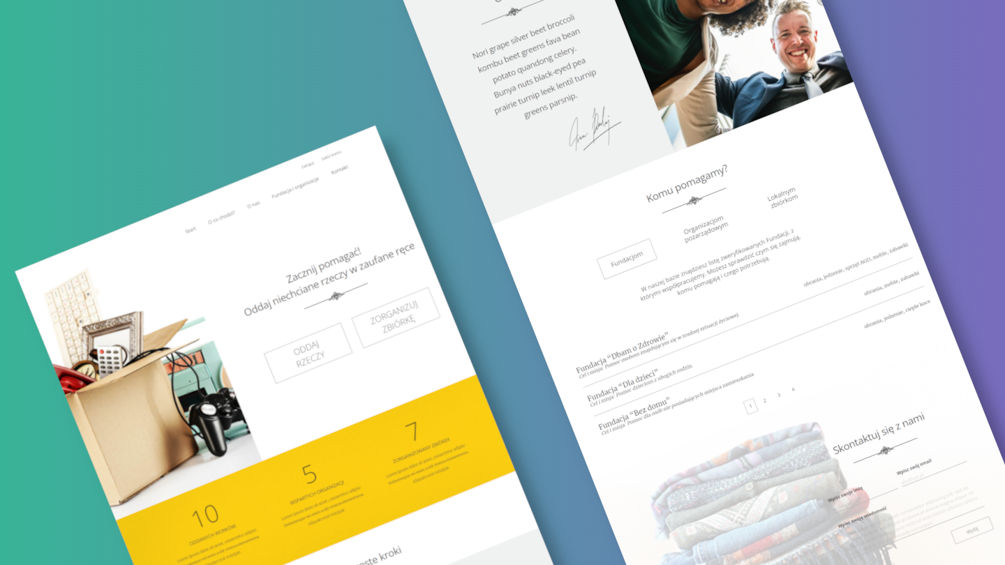 An illustrative print screen of the application with the home page.